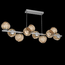 Hammerton PLB0086-T0-CS-FB-001-L1 - Luna 10pc Twisted Branch-Classic Silver-Floret Inner - Bronze Outer-Threaded Rod Suspension-LED