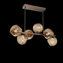 Hammerton PLB0086-T6-BB-GB-001-L1 - Luna 6pc Twisted Branch-Burnished Bronze-Geo Inner - Bronze Outer-Threaded Rod Suspension-LED 2700K