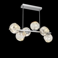 Hammerton PLB0086-T6-CS-FA-001-L1 - Luna 6pc Twisted Branch-Classic Silver-Floret Inner - Amber Outer-Threaded Rod Suspension-LED 2700K