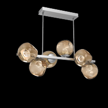 Hammerton PLB0086-T6-CS-FB-001-L3 - Luna 6pc Twisted Branch-Classic Silver-Floret Inner - Bronze Outer-Threaded Rod Suspension-LED 3000K