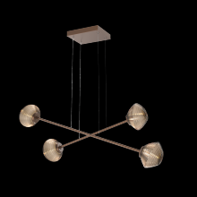 Hammerton PLB0089-M2-BB-B-CA1-L3 - Mesa Double Moda-Burnished Bronze-Bronze Blown Glass-Stainless Cable-LED 3000K