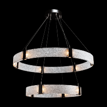 Hammerton CHB0042-2D-BS-CG-CA1-L1 - Two Tier Parallel Ring Chandelier-2D-Metallic Beige Silver