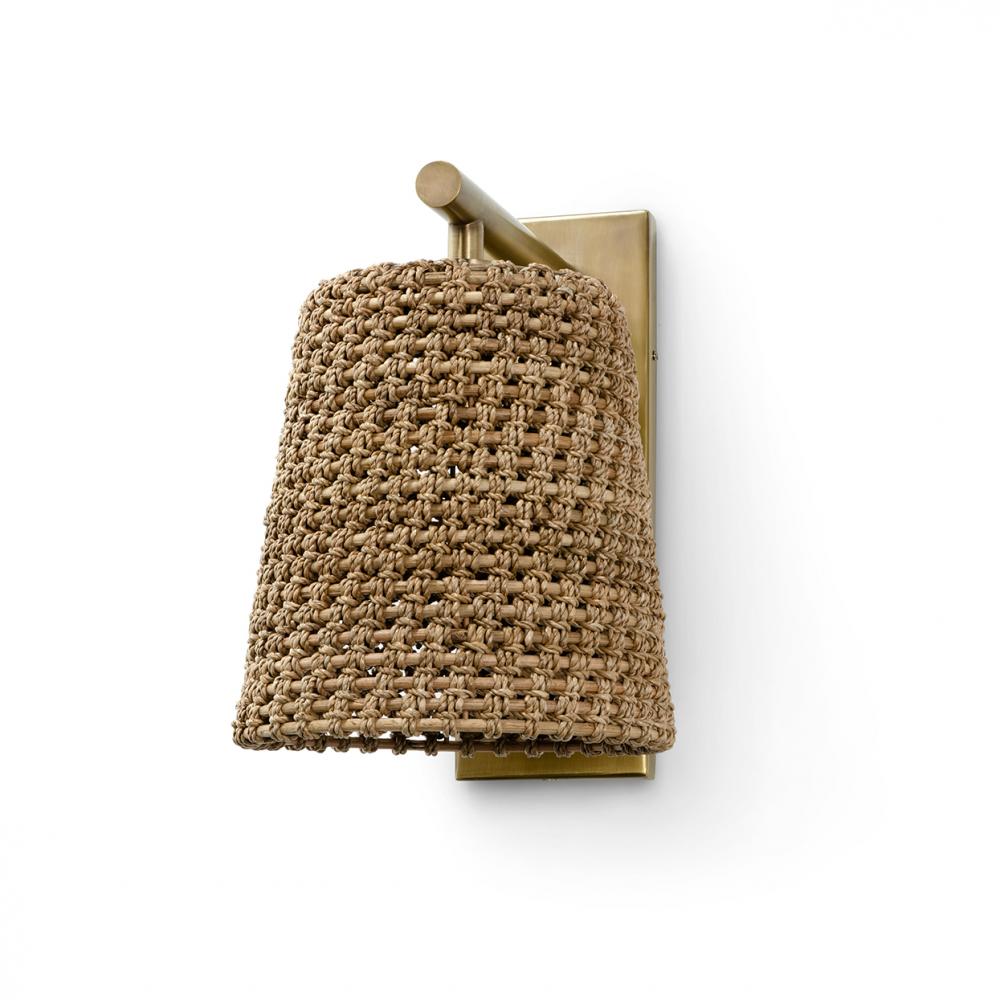 Green Oaks Sconce Natural Ant Brass