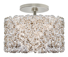 Stone Lighting CL532SIPNLA10 - Ceiling 10" Spaga Silver Polished Nickel E26 120v LED A19 10w x 3