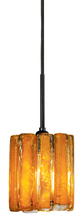 Stone Lighting PD162AMBZRT6BBN - Pendant Xylo Amber Glass Bronze Brown Cord 120v 60W Retro Edison