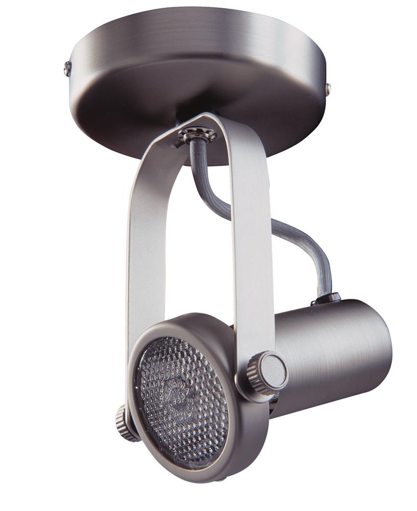 One Light Brushed Steel Directional Flush Mount