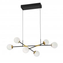 Kendal PF211-6L-BLK/BRS - CALIPSO 6-Light LED Pendant