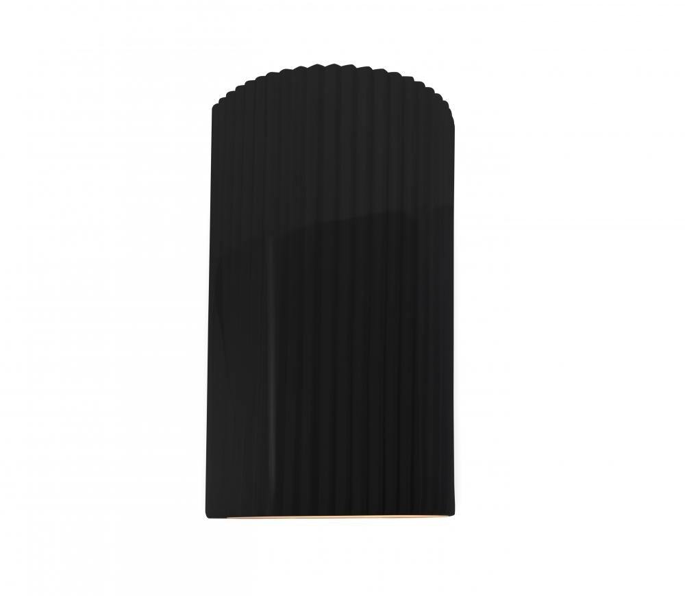 Large ADA LED Pleated Cylinder Wall Sconce (Outdoor)