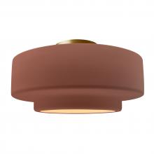 Justice Design Group CER-6365-CLAY-BRSS - Large Tier Semi-Flush
