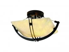 Justice Design Group FSN-9710-25-DROP-DBRZ-LED-2000 - 14" Semi-Flush Bowl w/ Crossbar