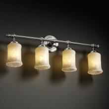 Justice Design Group GLA-8524-16-WHTW-DBRZ - Tradition 4-Light Bath Bar