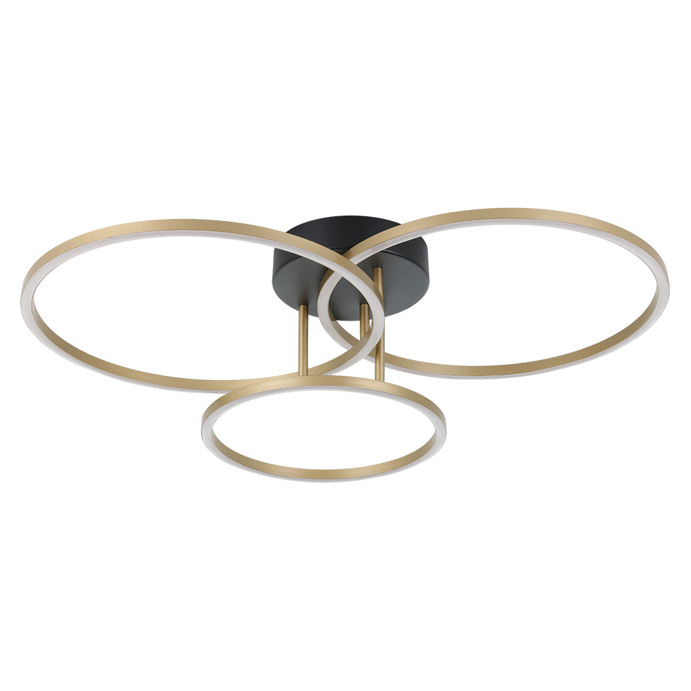 3 LT Integrated LED Ceiling Light w/ Black Finish & 3 Circular Rings