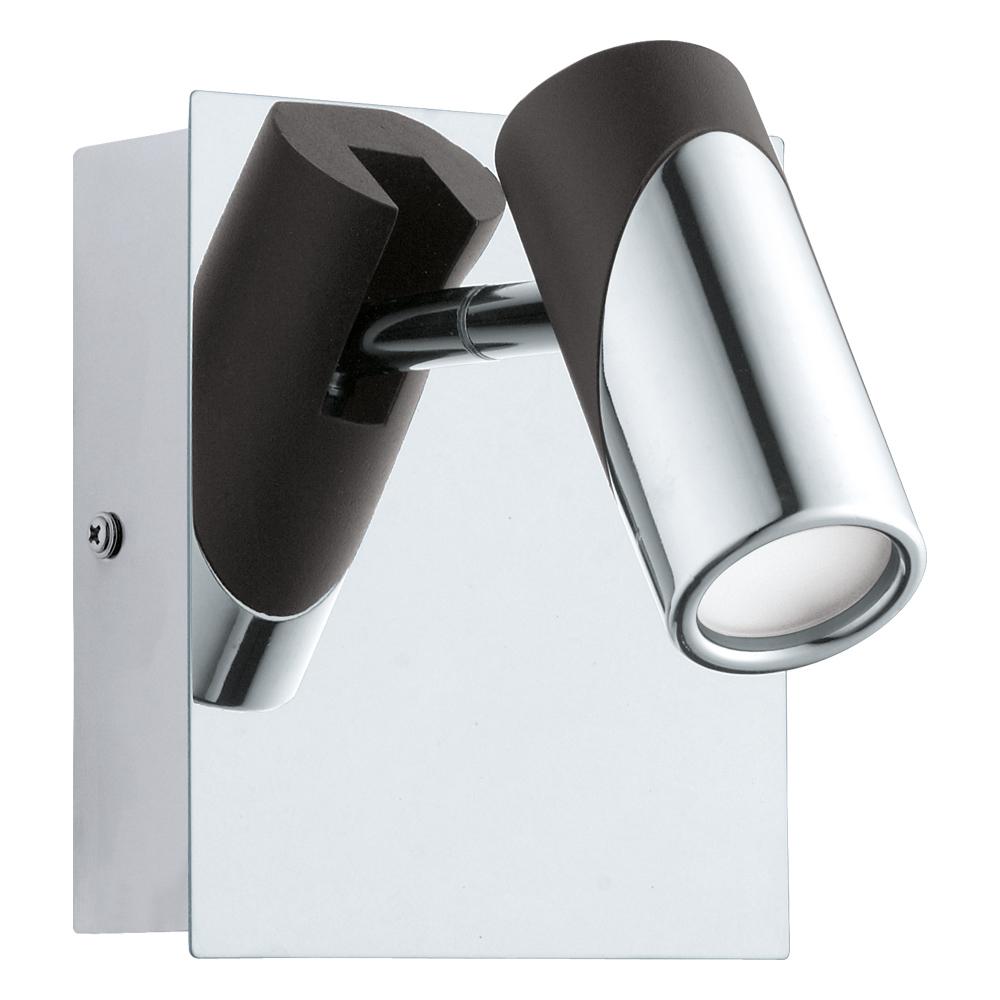1 LT LED Wall Track Light w/ Chrome Finish & Chrome w/ Black Adjustable Lamp Head