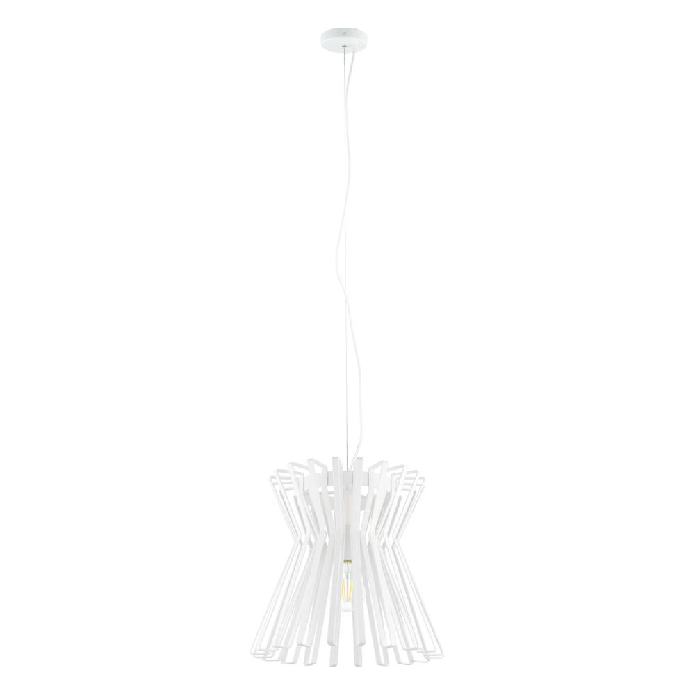 1 LT Pendant w/ White Finish & White Metal Shade