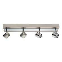 Eglo 201735A - 4 LT Integrated LED Track Light w/ Matte Nickel & Chrome Finish & Adjustable Lamp Heads