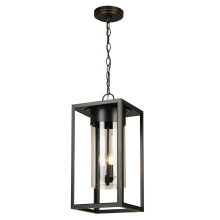 Eglo 203668A - 3 LT Outdoor Pendant w/ Oil Rubbed Bronze Finish & Clear Glass Shade