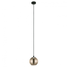 Eglo 39684A - 1 LT Mini Pendant With Black Finish and Gold Vaporized Glass Shade 1-40W E26 Bulb