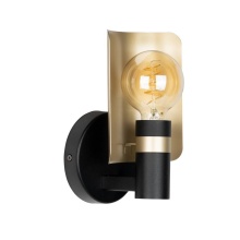 Eglo 900375A - 1 LT Wall Light w/ Black & Gold Finish & Black & Gold Adjustable Shade Plate