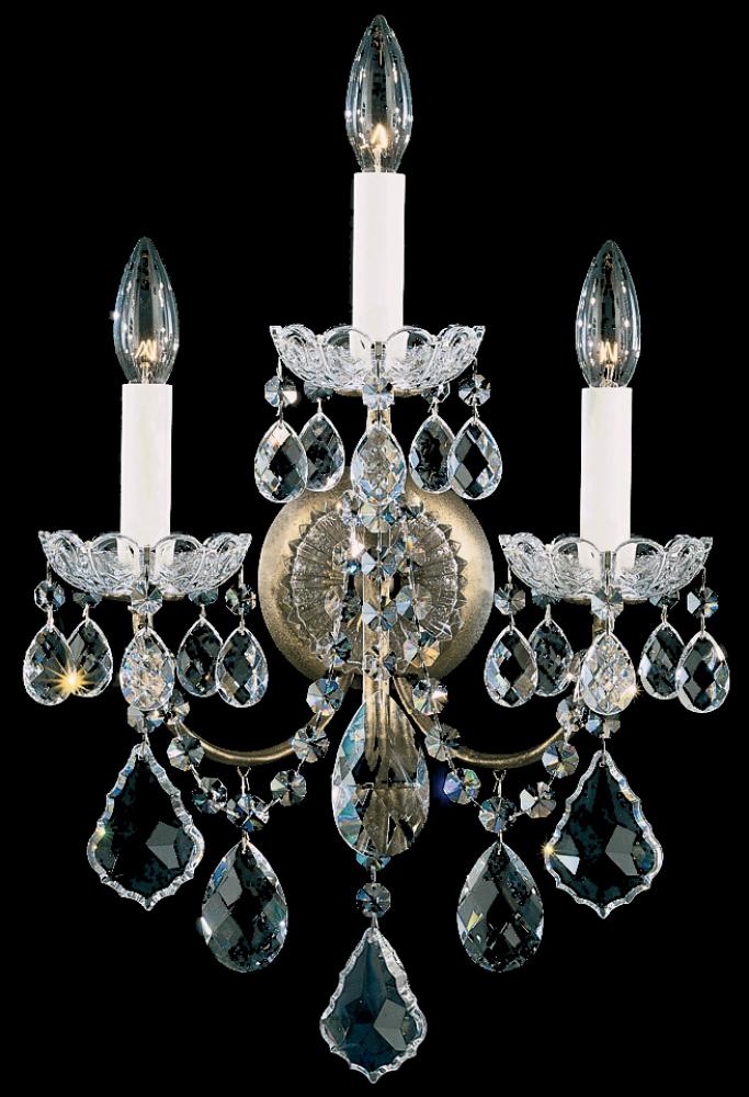New Orleans 3 Light 120V Wall Sconce in French Gold with Radiance Crystal