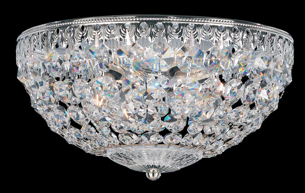 Petit Crystal 4 Light 120V Flush Mount in Aurelia with Radiance Crystal