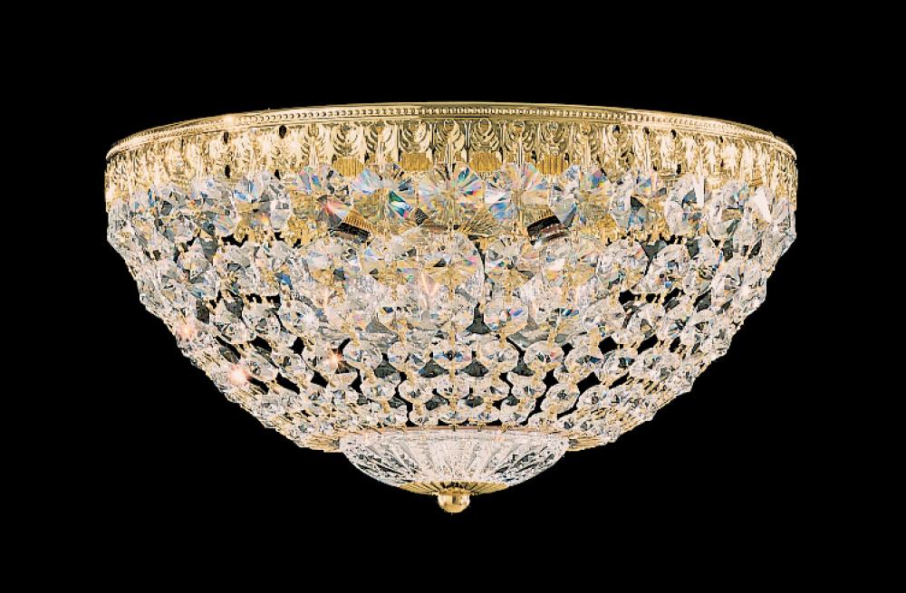 Petit Crystal 5 Light 120V Flush Mount in Aurelia with Radiance Crystal