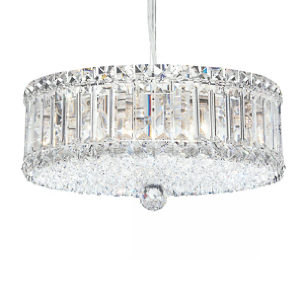 Plaza 9 Light 110V Pendant in Stainless Steel with Clear Heritage Crystals