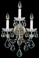 Schonbek 1870 3652-26S - New Orleans 3 Light 120V Wall Sconce in French Gold with Clear Crystals from Swarovski