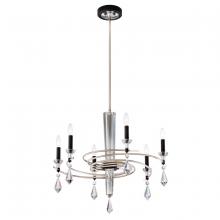 Schonbek 1870 S5606-710/18R - Tempest 6 Light 120V Chandelier in Soft Silver/Black with Clear Radiance Crystal