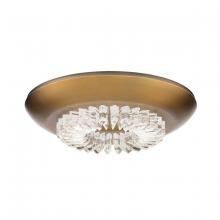 Schonbek 1870 S8816-700OH - Bellaire 16in 120/277V LED Flush Mount in Aged Brass with Optic Haze Quartz