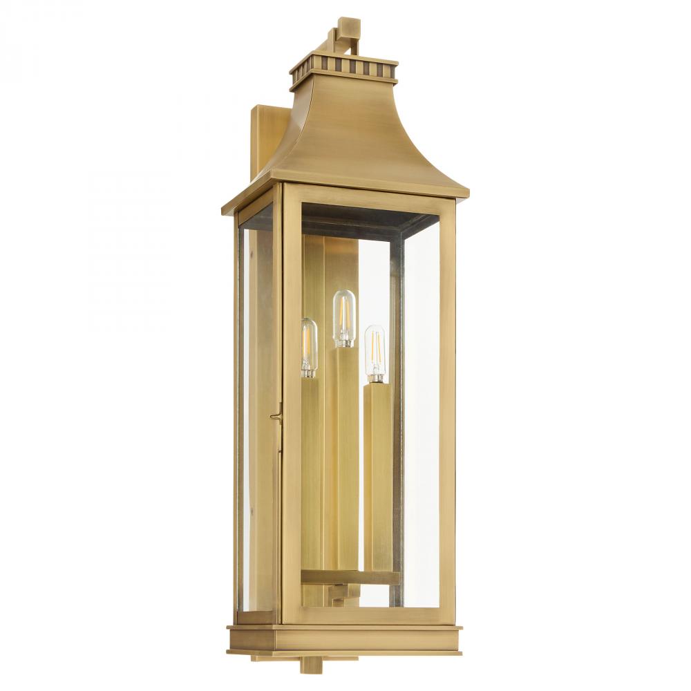 Salem 3 Light Wall Mount Heritage Brass