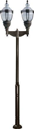 CAST ALUM CLR TOP ACORN FIX 2 X 120W LED 120V-277V