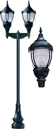 CAST ALUM DRK TOP DECO BASE ACORN FIX 2 X 70W HPS MT