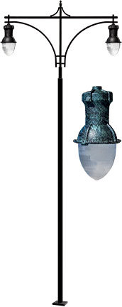 DROP LIGHT POST LIGHT FIX 2 X 250W HPS MT