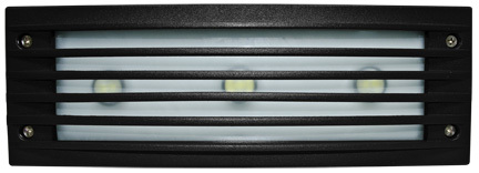 CAST ALUM LOUVERED STEP LIGHT 9W LED BOARD 3 LEDS 64K