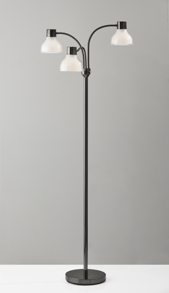 Presley 3-Arm Floor Lamp - Black Nickel