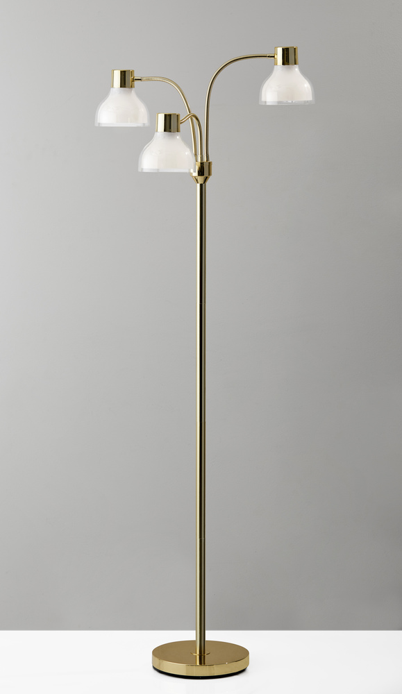 Presley 3-Arm Floor Lamp - Shiny Gold