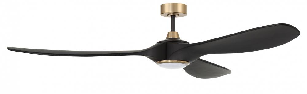 84"  Ceiling Fan w/DC Motor, w/Blades & LED Light Kit, Damp Rated