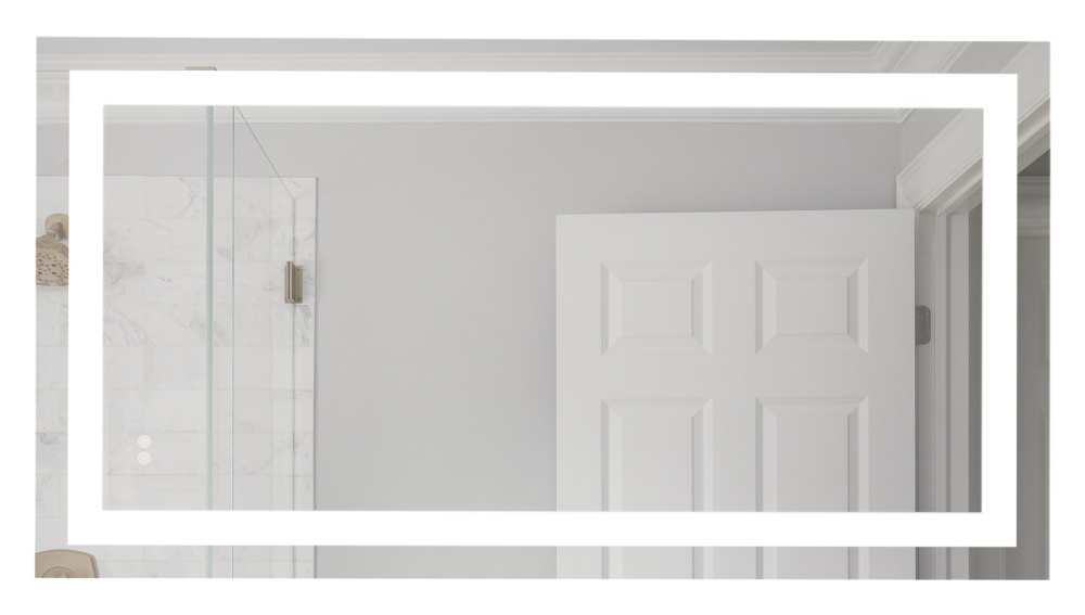Rectangular LED Mirror with defogger, dimmer, 3CCT 3000K, 4000K, 5000K, 60” x 32” x 1.8”