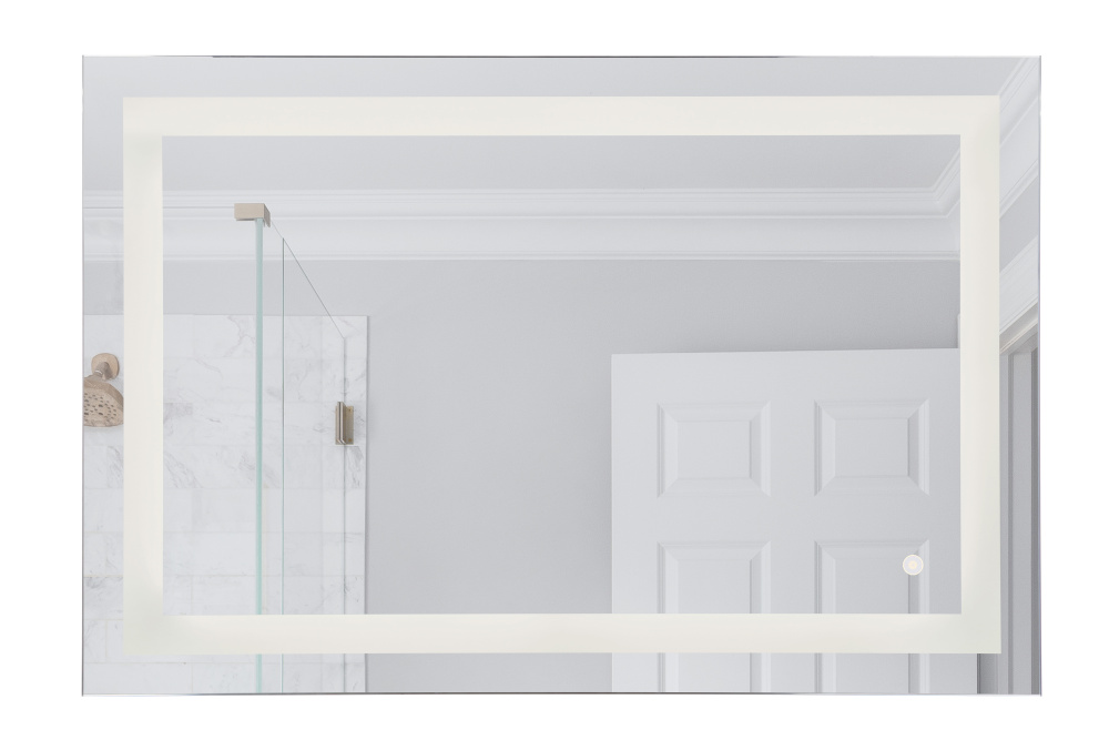 48''x32'' LED Rectangular Mirror, 3000K with Defogger, Touch Button for ON/OFF, Dimm