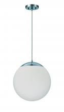 Craftmade 56893-CH-WG - Gaze 1 Light 14" Pendant in Chrome (White Glass)
