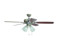 Craftmade TCE52BNK5C4-C - 52" Twist N Click Fan in Brushed Polished Nickel w/ Ash/Mahogany Blades (4-Light)