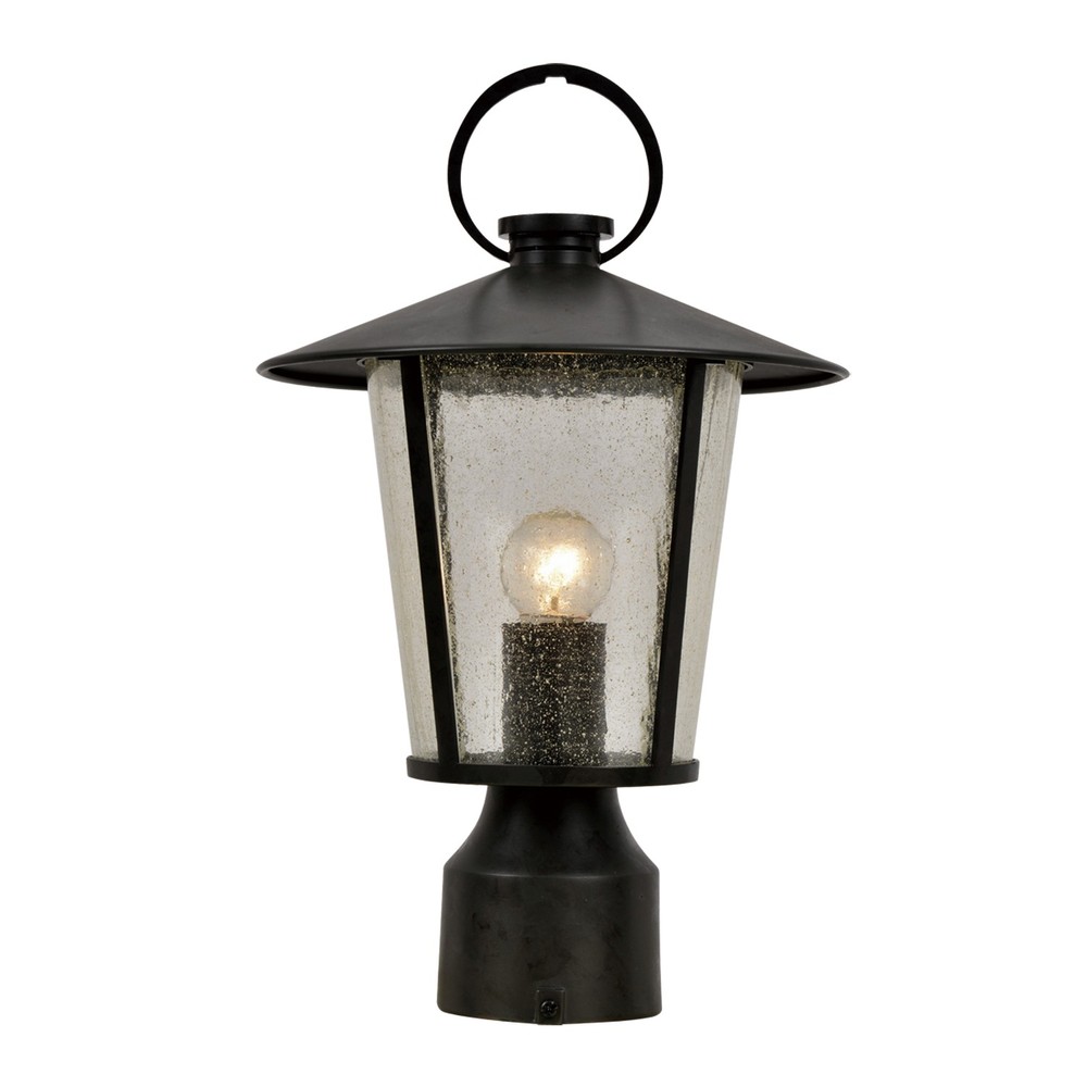 Andover 1 Light Matte Black Outdoor Lantern Post