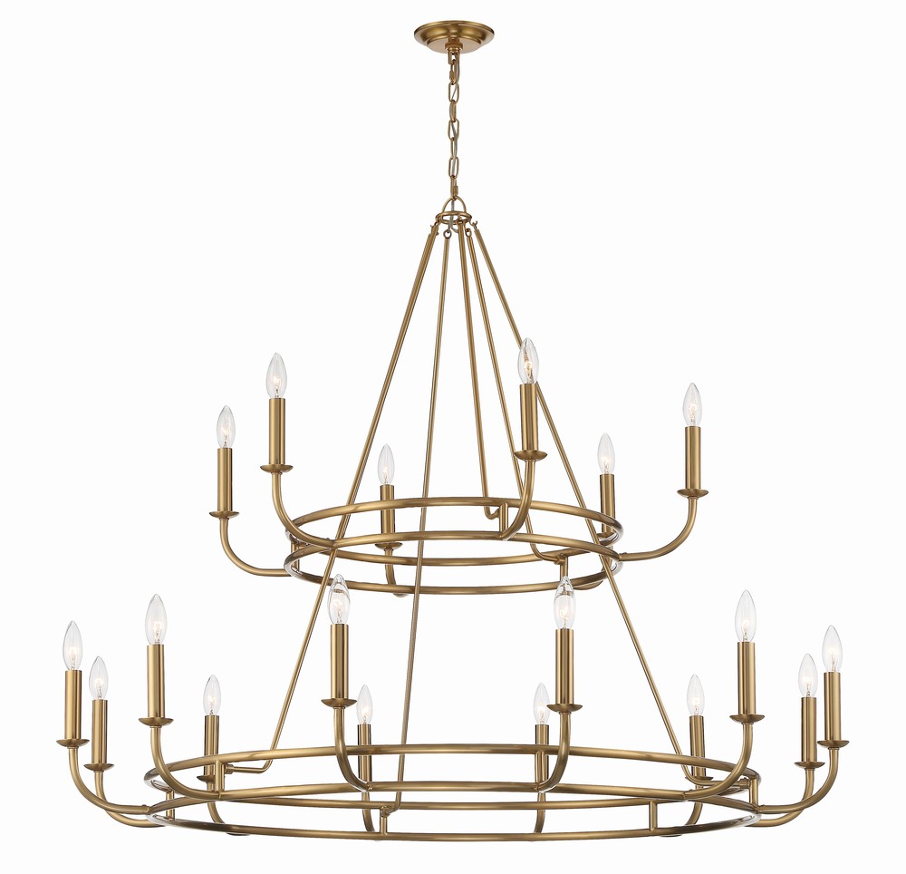 Bailey 18 Light Aged Brass Chandelier