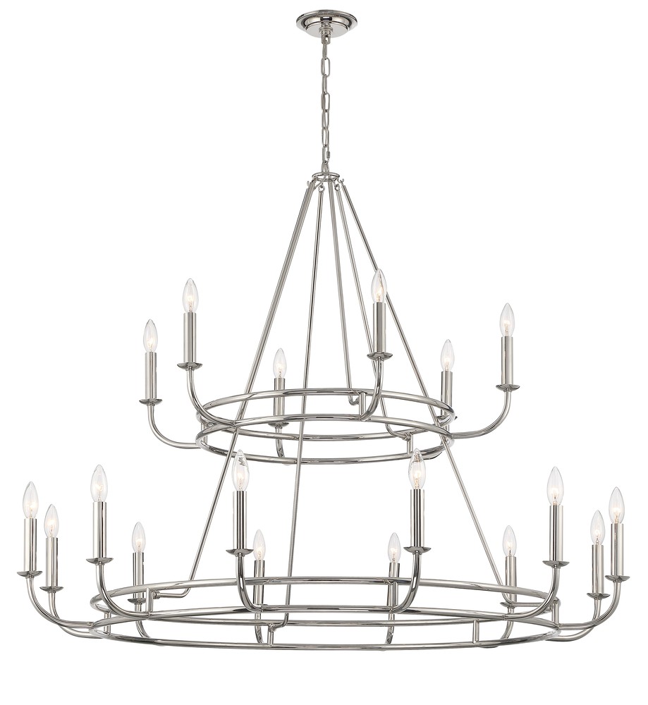 Bailey 18 Light Polished Nickel Chandelier