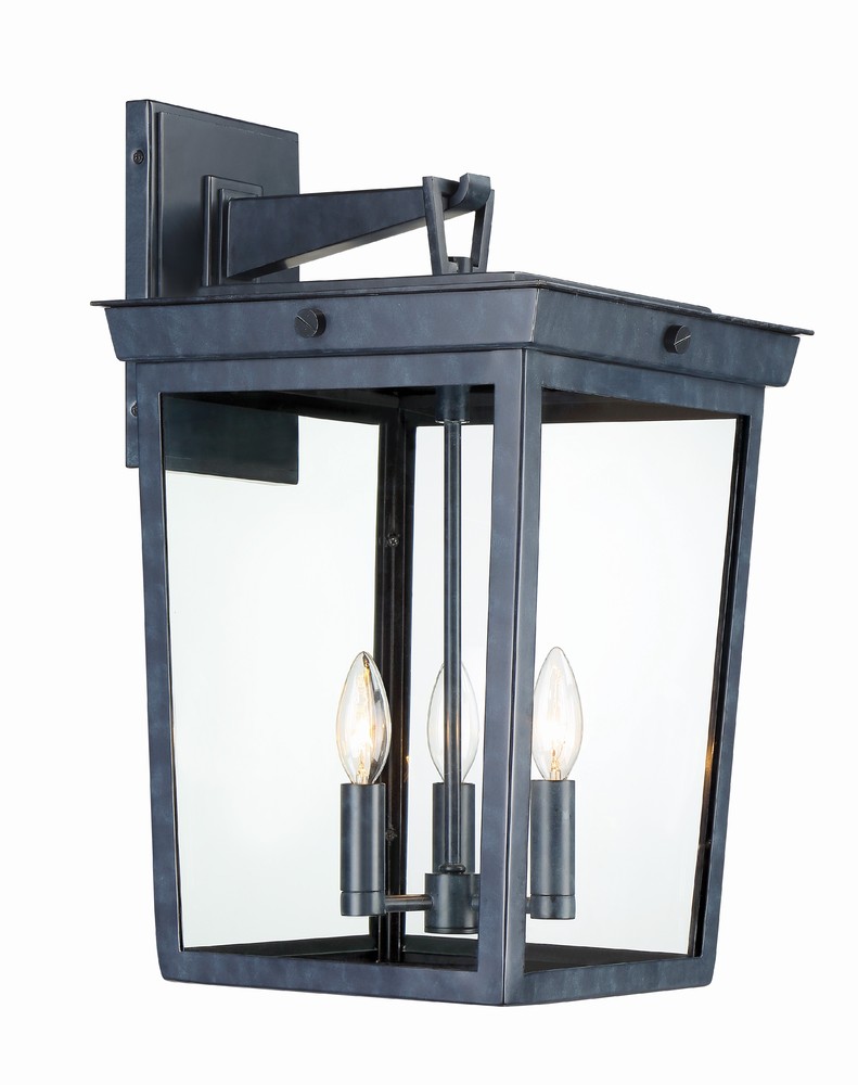 Belmont 3 Light Graphite Outdoor Wall Mount