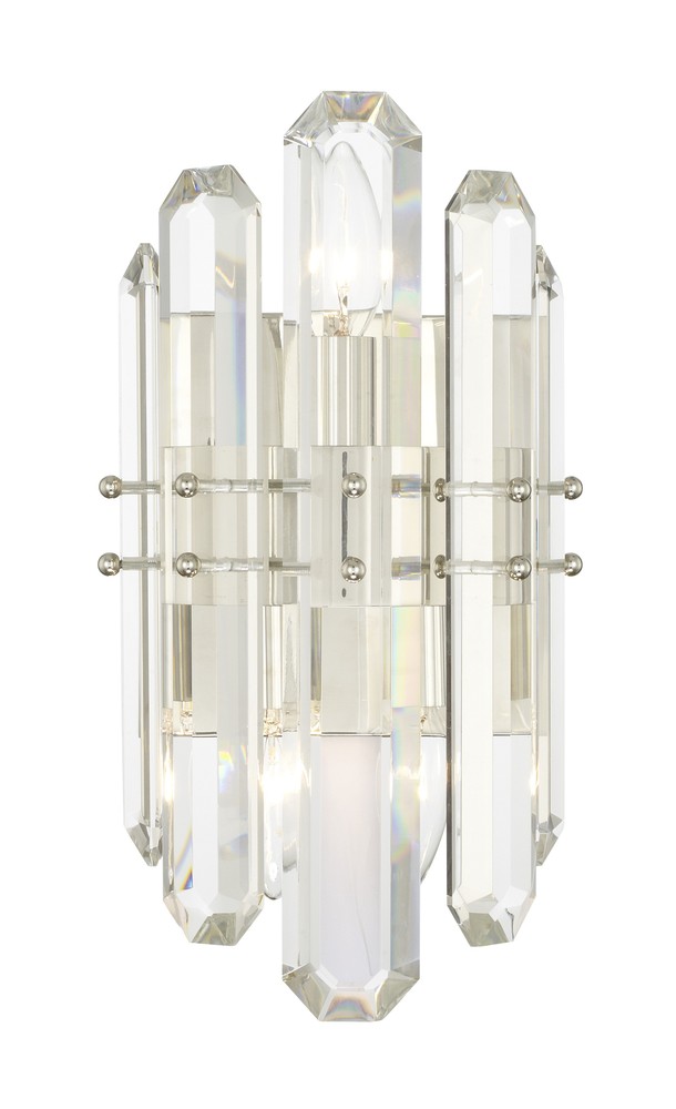Bolton 2 Light Polished Nickel Wall Mount