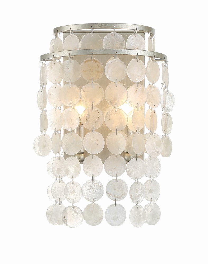 Brielle 2 Light Antique Silver Wall Mount
