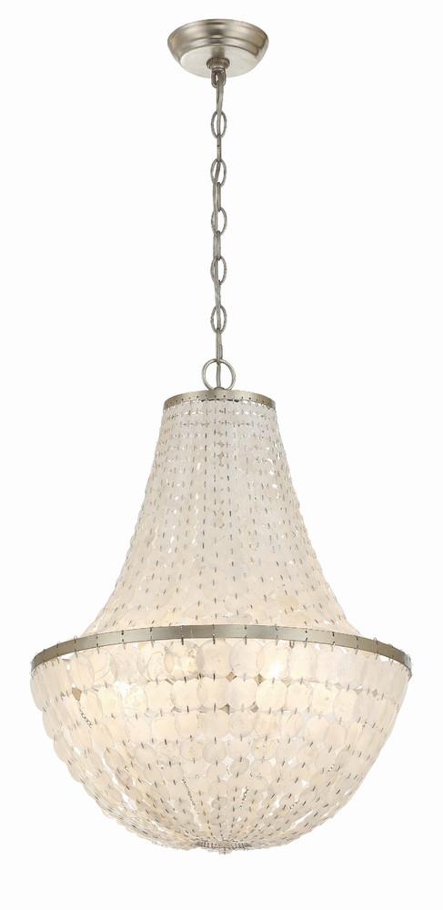 Brielle 6 Light Antique Silver Chandelier