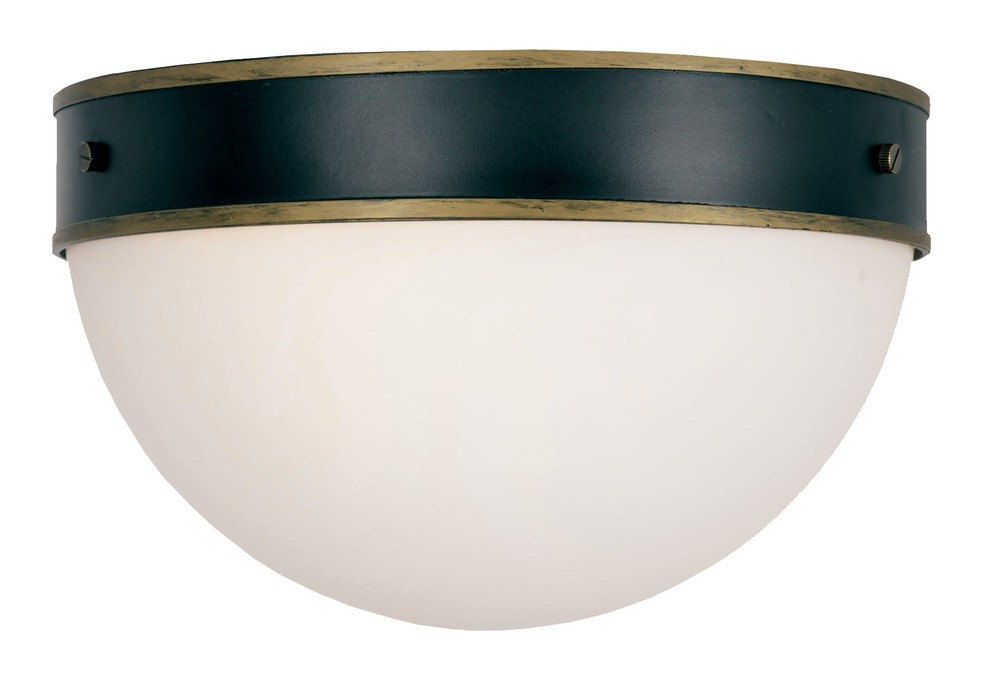 Brian Patrick Flynn for Crystorama Capsule 2 Light Matte Black + Textured Gold Outdoor Ceiling Mount