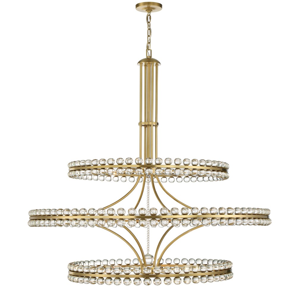 Clover 24 Light Aged Brass Chandelier